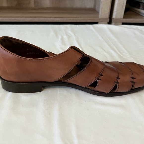 Bass Muzi Men’s Leather Fisherman Sandals Brown Size 11.5M Made in Brazil - Picture 6 of 14